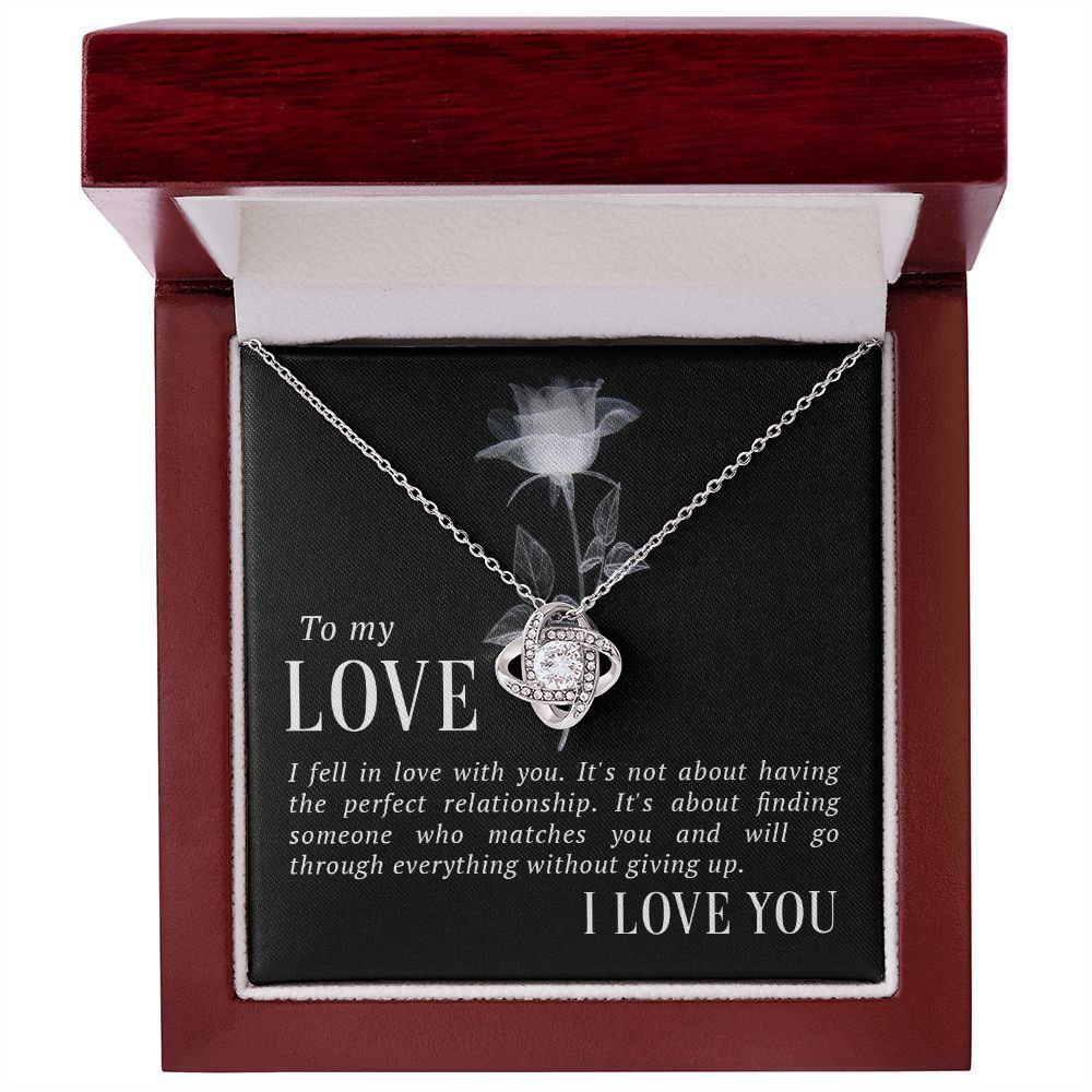 To My Love I Fell in Love Infinity Knot Necklace Message Card